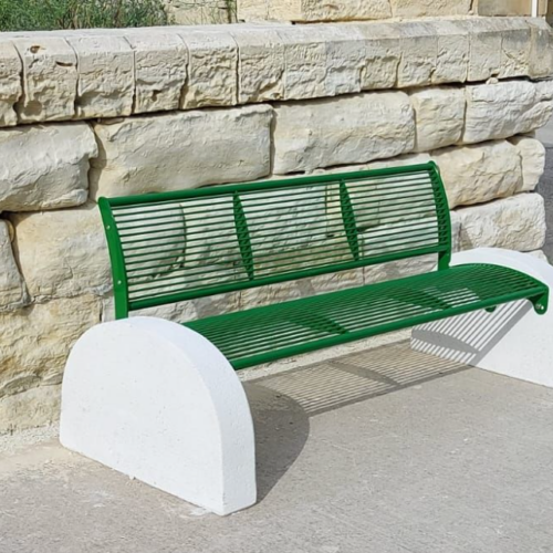 Parkbank Tauri Concrete 15 Parkbank Tauri concrete in een frisse groene ral klerur
